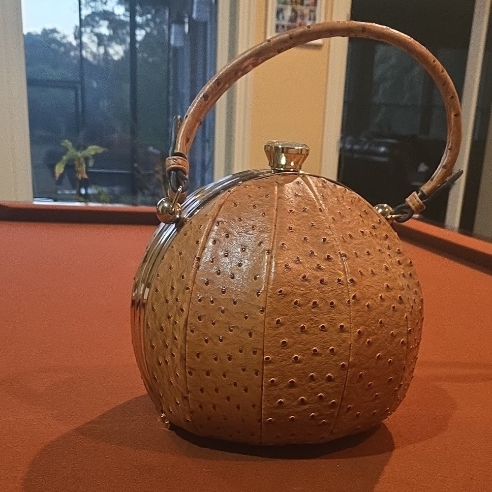 Faux Ostrich Sphere Ball Bag